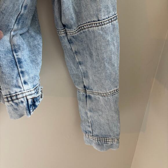 Free People Rumors Denim Jacket Staple Boho Festival Size Small - Picture 6 of 10